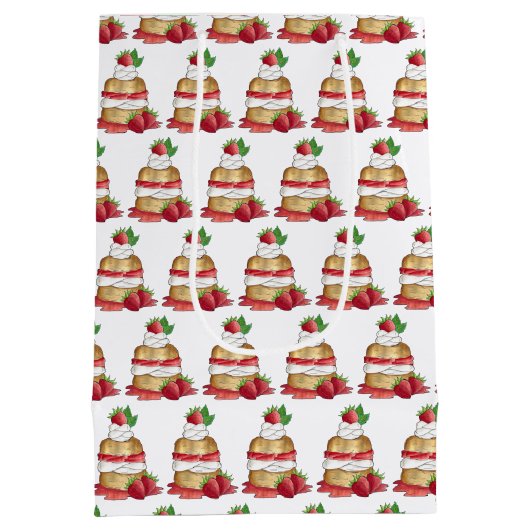 Aardbeien Sortcake Cakdessert Aardbeien Medium Cadeauzakje (Achterkant)