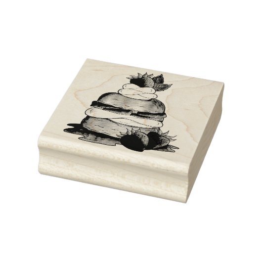 Aardbeien Sortcake Cakdessert Aardbeien Rubberstempel (Stempel)