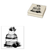 Aardbeien Sortcake Cakdessert Aardbeien Rubberstempel (Gestempeld)
