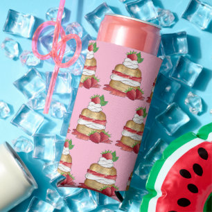 Aardbeien Sortcake Cakdessert Aardbeien Seltzer Blikjeskoeler