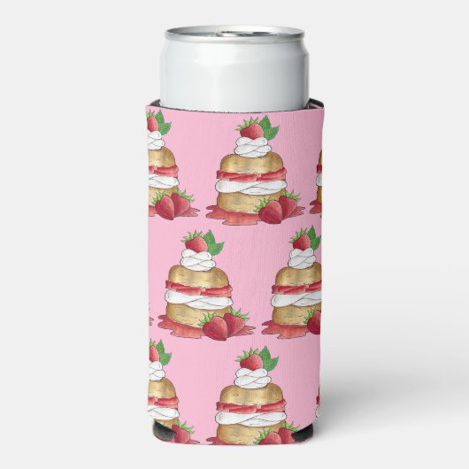 Aardbeien Sortcake Cakdessert Aardbeien Seltzer Blikjeskoeler (Seltzer Voorkant)