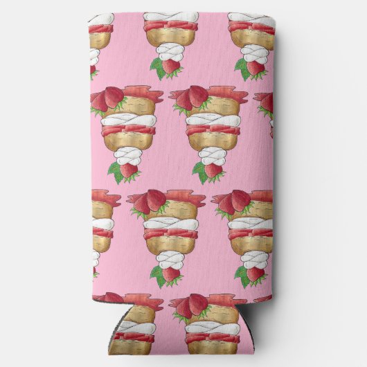 Aardbeien Sortcake Cakdessert Aardbeien Seltzer Blikjeskoeler (Achterkant)