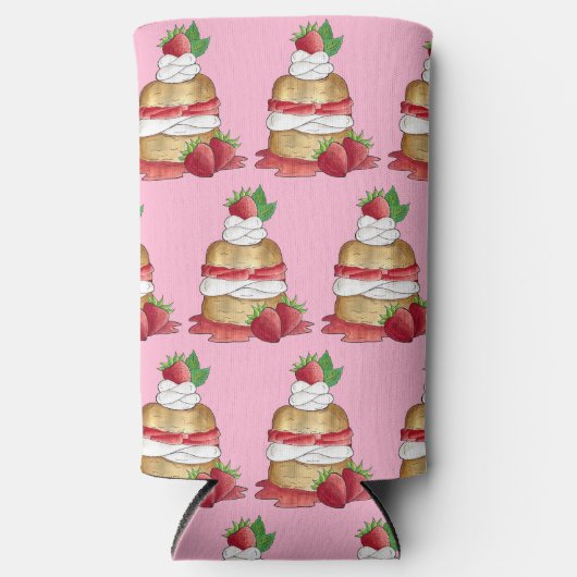 Aardbeien Sortcake Cakdessert Aardbeien Seltzer Blikjeskoeler (Voorkant)