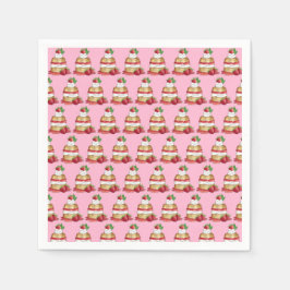 Aardbeien Sortcake Cakdessert Aardbeien Servet