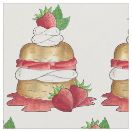 Aardbeien Sortcake Cakdessert Aardbeien Stof