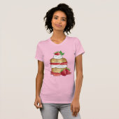 Aardbeien Sortcake Cakdessert Aardbeien T-shirt (Voorkant volledig)