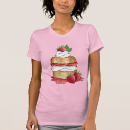 Aardbeien Sortcake Cakdessert Aardbeien T-shirt