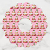 Aardbeien Sortcake Cakdessert Aardbeien Wijnglaslabel (Voorkant)