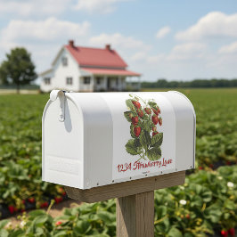 Aardbeien sticker voor op de brievenbus