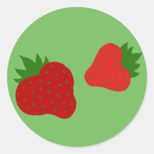 Aardbeien stickers (groen)