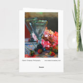 "Aardbeien" Stilleven met bril en bloemen Kaart (Achterkant)