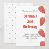 Aardbeien stippen verjaardag kaart (Voorkant / Achterkant)