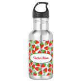 Aardbeien Stomme Kinder waterflesje met naam Waterfles (Voorkant)