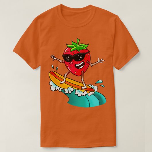 Aardbeien Surfing T-shirt (Design voorkant)