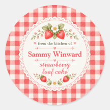 Aardbeien Taart Cake Zelfgemaakte Cadeau Label