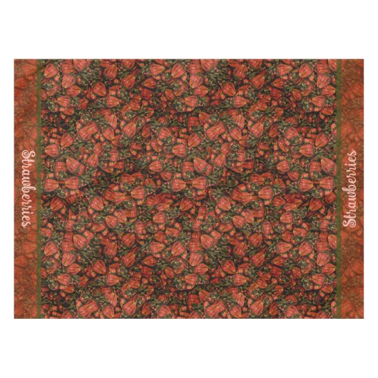 Aardbeien tafelkleed (Voorkant (Horizontaal))