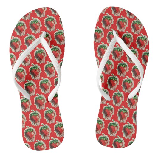 Aardbeien Teenslippers (Voetbed)