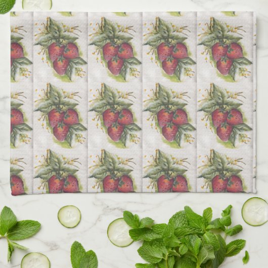 Aardbeien Theedoek (Gevouwen)