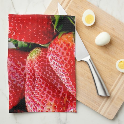 Aardbeien Theedoek (Quarter Fold)