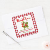 Aardbeien Thema Baby Shower Dank je wel Vierkante Sticker (Envelop)