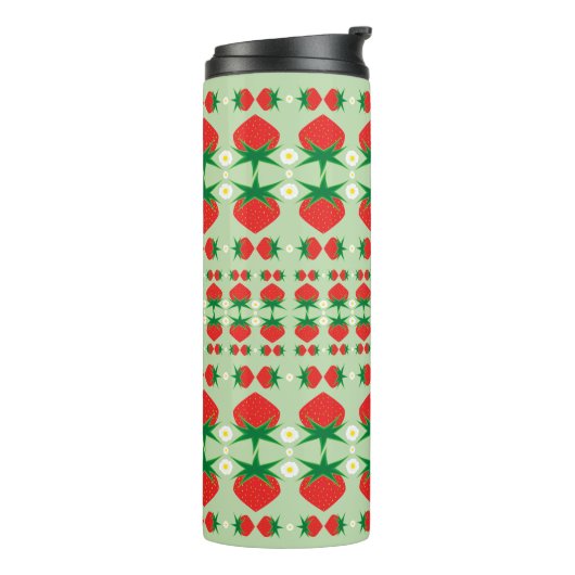 Aardbeien Thermal Travel Tumbler Thermosbeker (Gedraaid links)