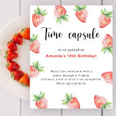 Aardbeien Tijd Capsule 1e verjaardag Poster