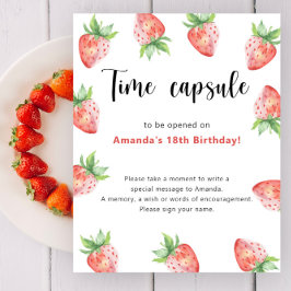 Aardbeien Tijd Capsule 1e verjaardag Poster