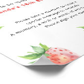 Aardbeien Tijdcapsule 1e verjaardag Poster (Hoek)