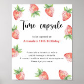 Aardbeien Tijdcapsule 1e verjaardag Poster (Voorkant)