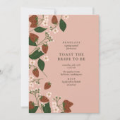 Aardbeien Toast de Bruid Cocktail Hour Shower Kaart (Voorkant)