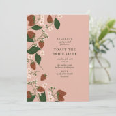 Aardbeien Toast de Bruid Cocktail Hour Shower Kaart (Staand voorkant)