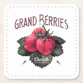 aardbeien toevoegen Jouw naam Kartonnen Onderzetters (Voorkant)