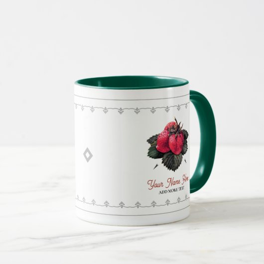  aardbeien toevoegen Jouw naam Mok (Voorkant rechts)