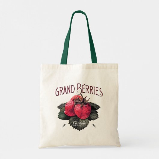  aardbeien toevoegen Jouw naam Tote Bag (Achterkant)