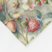  aardbeien tuin botanische Waterverf Fleece Deken (Hoek)