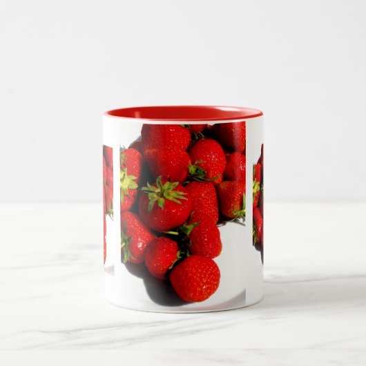 Aardbeien Tweekleurige Koffiemok (Center)