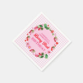 Aardbeien Twin Sisters Joint Berry 1e Verjaardag Servet (Hoek)