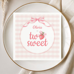 Aardbeien Two Sweet 2de verjaardag Servet