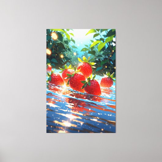 Aardbeien uitgerekt canvas Print (Voorkant)