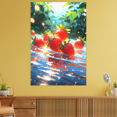 Aardbeien uitgerekt canvas Print (Insitu (Woonkamer))