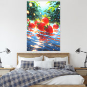 Aardbeien uitgerekt canvas Print (Insitu (Slaapkamer))