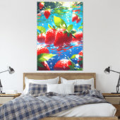 Aardbeien uitgerekt canvas Print (Insitu (Slaapkamer))