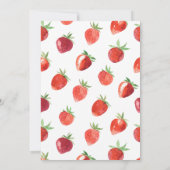 Aardbeien uitnodigen, Berry Eerste Verjaardag Uitn Kaart (Achterkant)