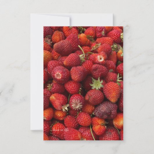 Aardbeien Up-close Notitiekaartje (Voorkant)