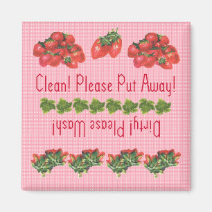 Aardbeien vaatwasmachine magneet