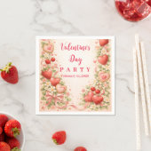 Aardbeien & Valentijnsdag-feest Servet (Insitu)