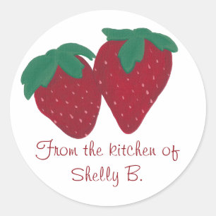 Aardbeien van de keukenkruipers ronde sticker