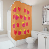 Aardbeien vector tekening douchegordijn (In situ)