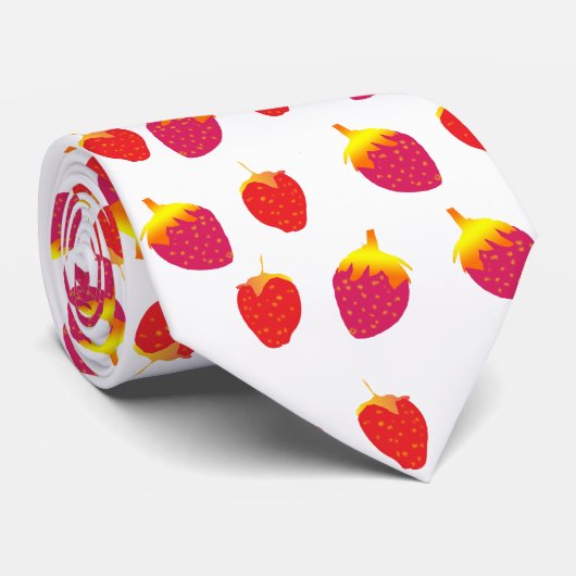 Aardbeien vector tekening schedel Stropdas (Opgerold)