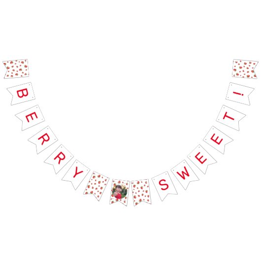 Aardbeien Verjaardag Bes Zoete Foto Vlaggetjes (Alle)